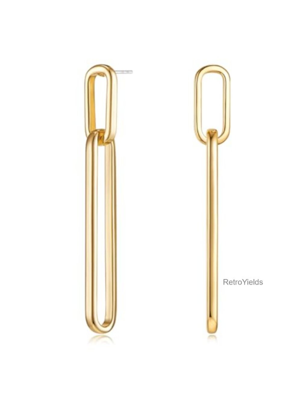 Long Link Drop Earrings Women Hypoallergenic Minimalist Jewelry